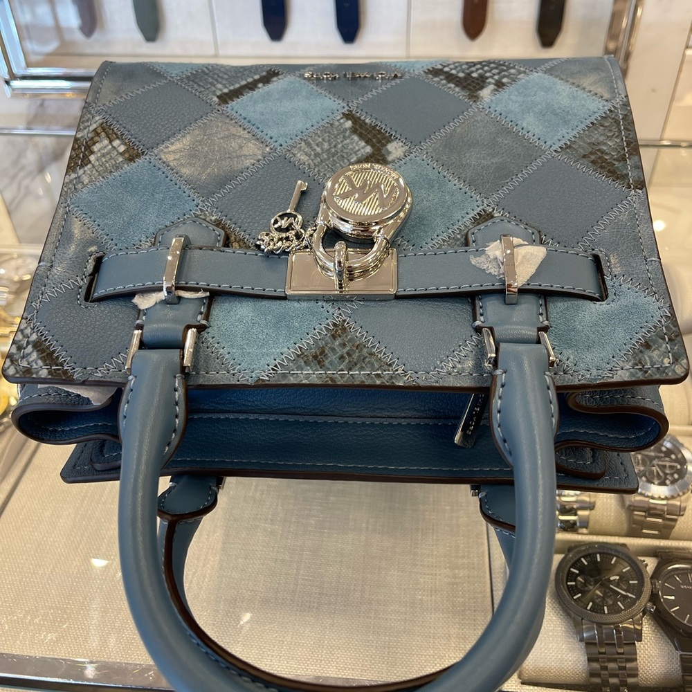 MICHAEL KORS Hamilton Small Patchwork Satchel Crossbody Bag
Cornflower 
NWT - Picture 13 of 16
